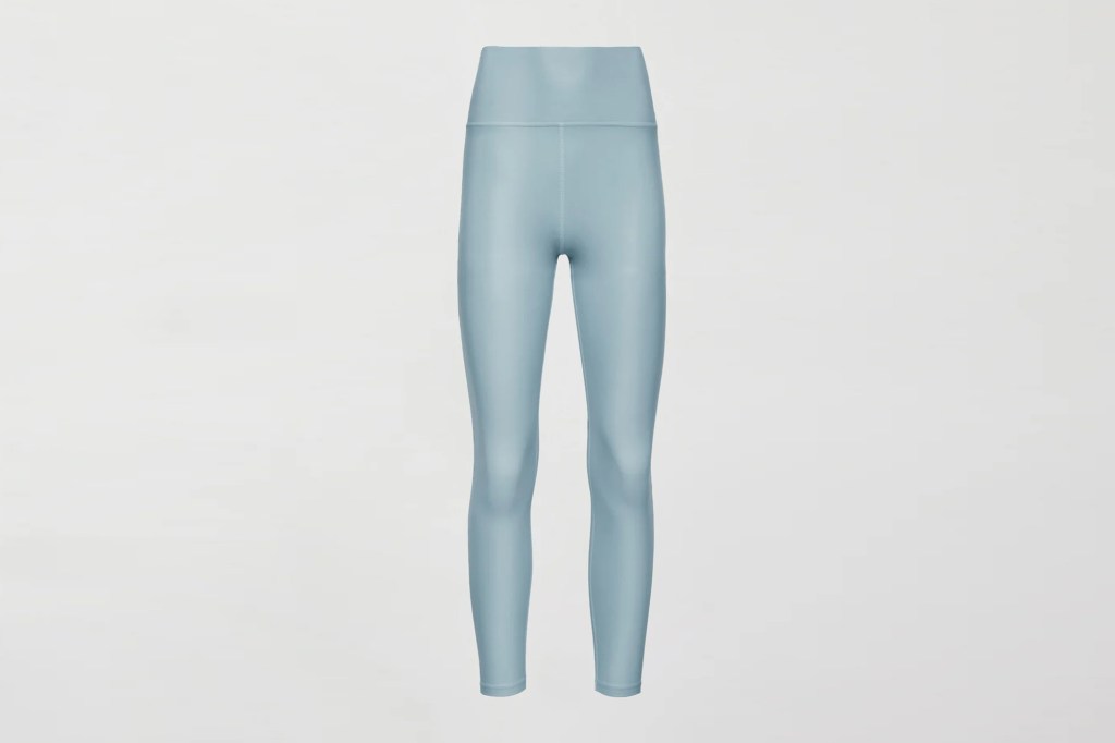 High Rise 7/8 Legging in Takara Shine Color Sky Blue, $ 118.00.